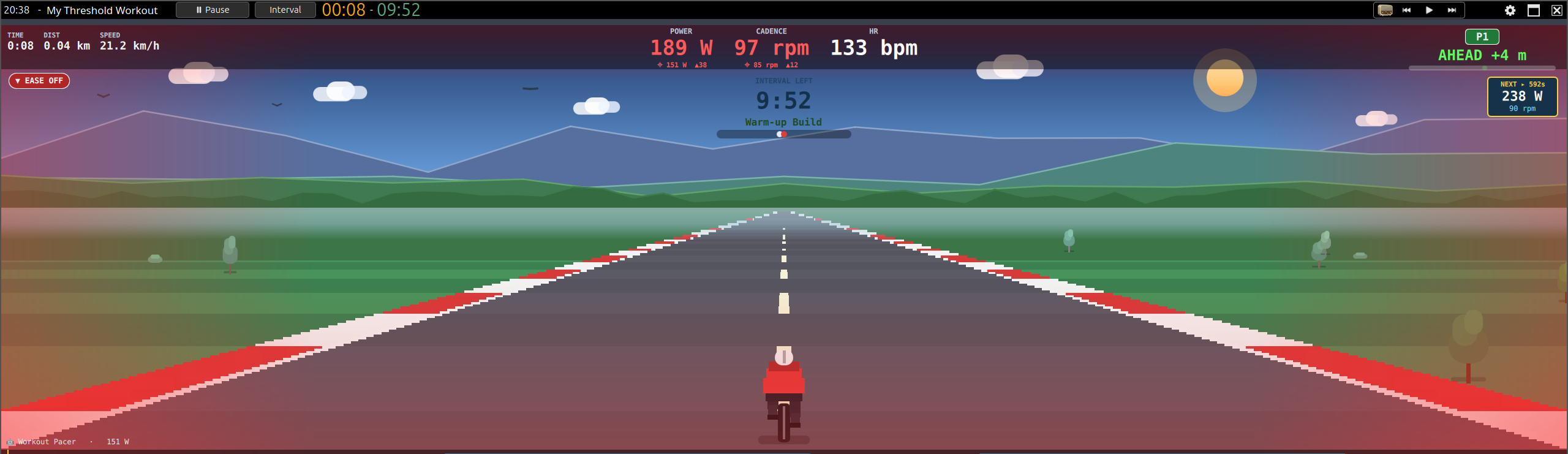 Retro Race — pseudo-3D ghost race driven by your live power