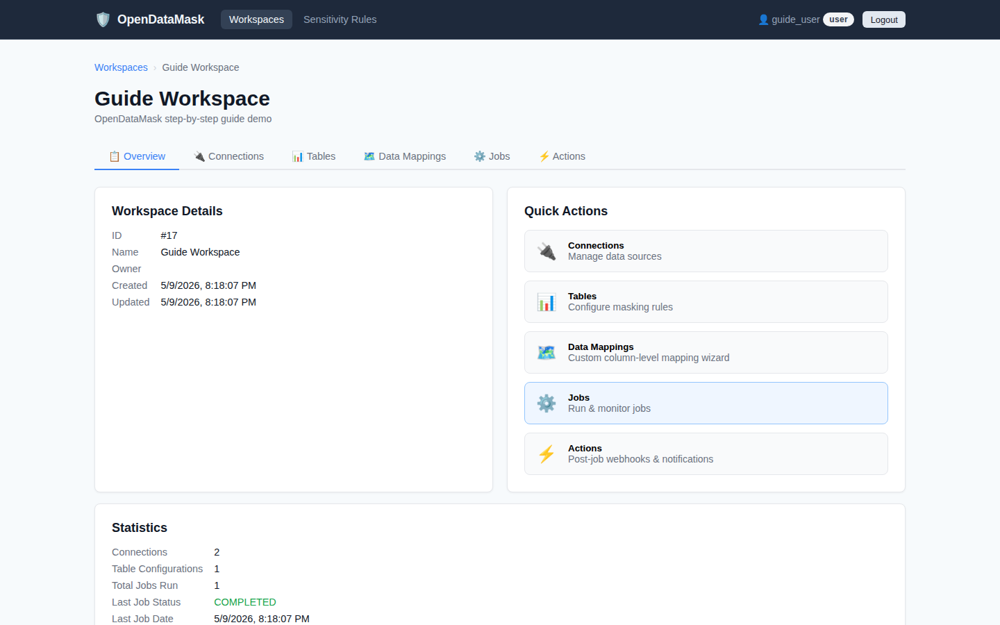 Workspace overview