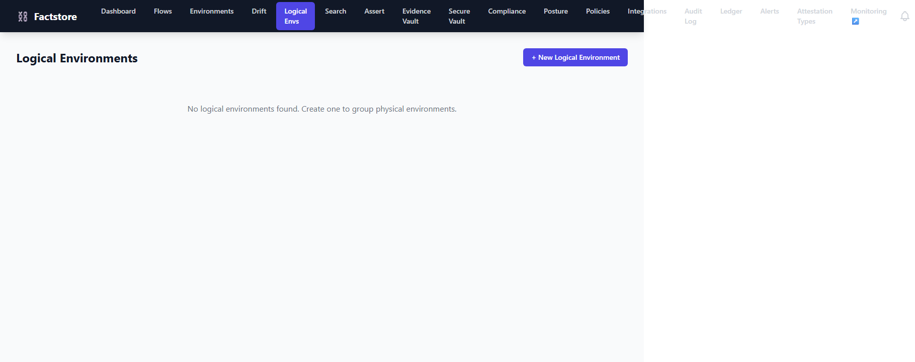 Logical environments grouping page